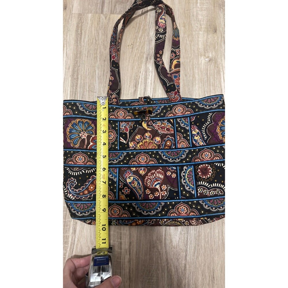 Vera Bradley Large Tote Bag in Kensington Retired Black Brown Quilted Pockets